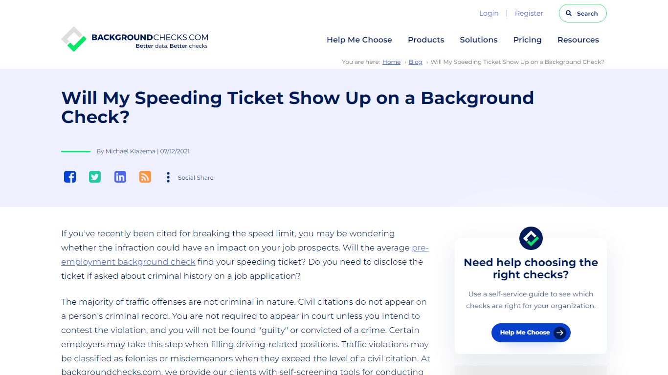 Will My Speeding Ticket Show Up on a Background Check?